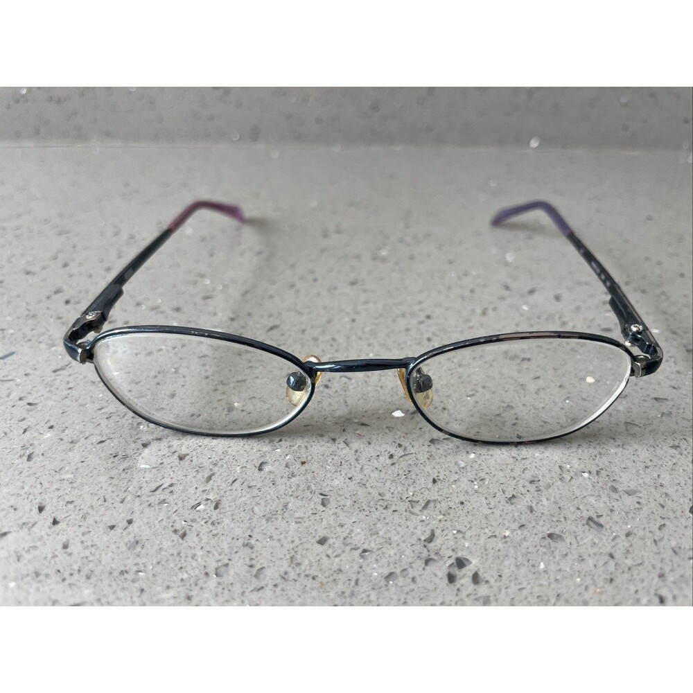 Vintage Nintendo WMN105 220 Blue Metal Oval Eyeglasses FRAMES ONLY 43-18-120